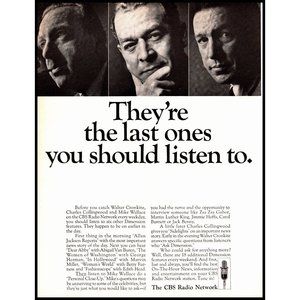 1963 CBS Radio Network Hosts Vintage Print Ad Mike Wallace Wall Art
